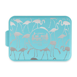 Flamingo & Camping Aluminum Baking Pan with Teal Lid