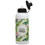 Flamingo & Camping Water Bottles - Aluminum - 20 oz - White (Personalized)