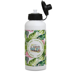 Flamingo & Camping Water Bottles - Aluminum - 20 oz - White (Personalized)