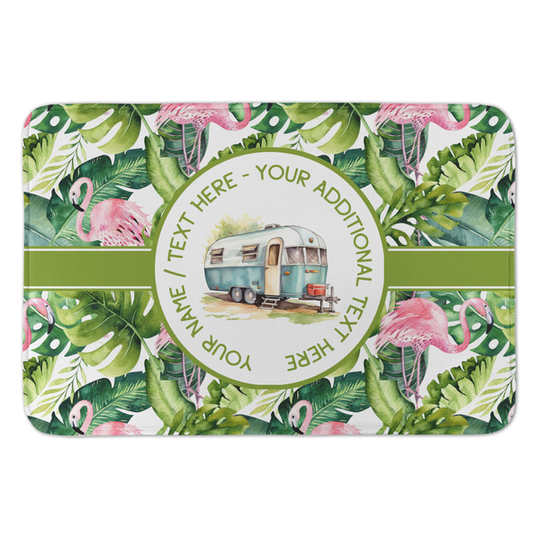 Custom Flamingo & Camping Anti-Fatigue Kitchen Mat (Personalized)