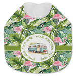 Flamingo & Camping Jersey Knit Baby Bib (Personalized)