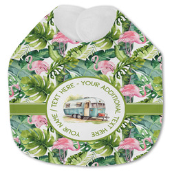 Flamingo & Camping Jersey Knit Baby Bib (Personalized)