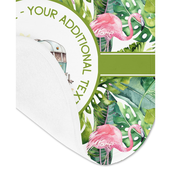 Flamingo & Camping Baby Bib - AFT detail