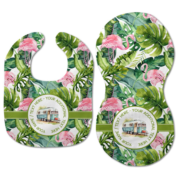 Flamingo & Camping Baby Bib & Burp Set - Approval (new bib & burp)