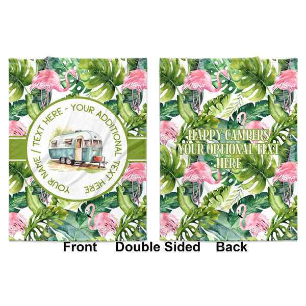 Flamingo & Camping Baby Blanket (Double Sided - Printed Front and Back)