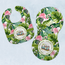 Flamingo & Camping Baby Bib & Burp Set (Personalized)