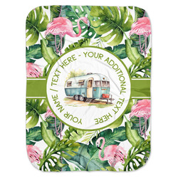 Flamingo & Camping Baby Swaddling Blanket (Personalized)
