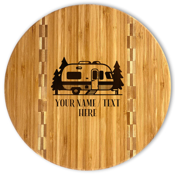 Custom Flamingo & Camping Bamboo Cutting Board