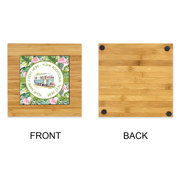 Flamingo & Camping Bamboo Trivet with 6" Tile - APPROVAL
