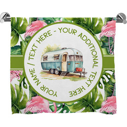 Flamingo & Camping Bath Towel (Personalized)