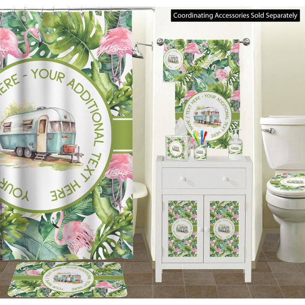 Flamingo & Camping Bathroom Scene