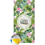 Flamingo & Camping Beach Towel (Personalized)