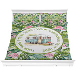 Flamingo & Camping Comforter Set - King (Personalized)