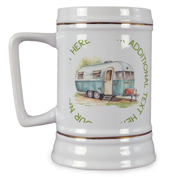 Custom Flamingo & Camping Beer Stein (Personalized)