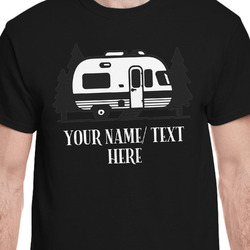 Flamingo & Camping T-Shirt - Black - 3XL