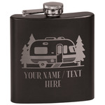 Flamingo & Camping Black Flask Set