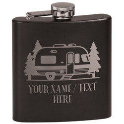 Flamingo & Camping Black Flask Set