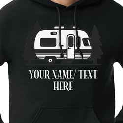 Flamingo & Camping Hoodie - Black - Small