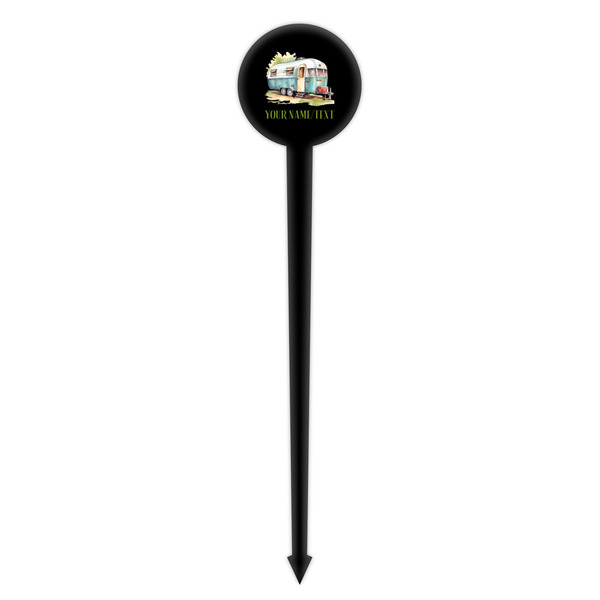 Flamingo & Camping Black Plastic 4" Food Pick - Round - Single Pick