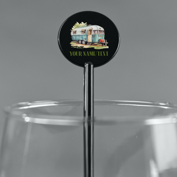 Flamingo & Camping Black Plastic 5.5" Stir Stick - Round - Main