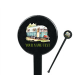 Flamingo & Camping 7" Round Plastic Stir Sticks - Black - Single-Sided