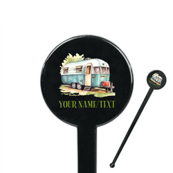 Flamingo & Camping 7" Round Plastic Stir Sticks - Black - Double-Sided