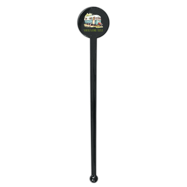 Flamingo & Camping Black Plastic 7" Stir Stick - Round - Single Stick