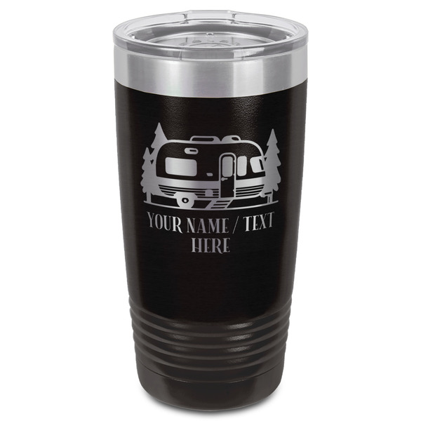 Flamingo & Camping Black Polar Camel Tumbler - 20oz - Front