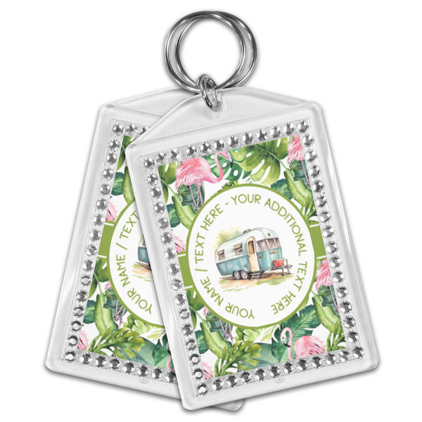 Flamingo & Camping Bling Keychain - MAIN