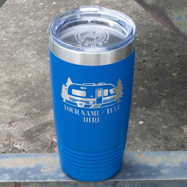 Flamingo & Camping Blue Polar Camel Tumbler - 20oz - Angled