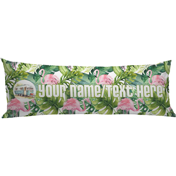 Custom Flamingo & Camping Body Pillow Case
