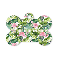 Flamingo & Camping Bone Shaped Dog ID Tag - Small (Personalized)