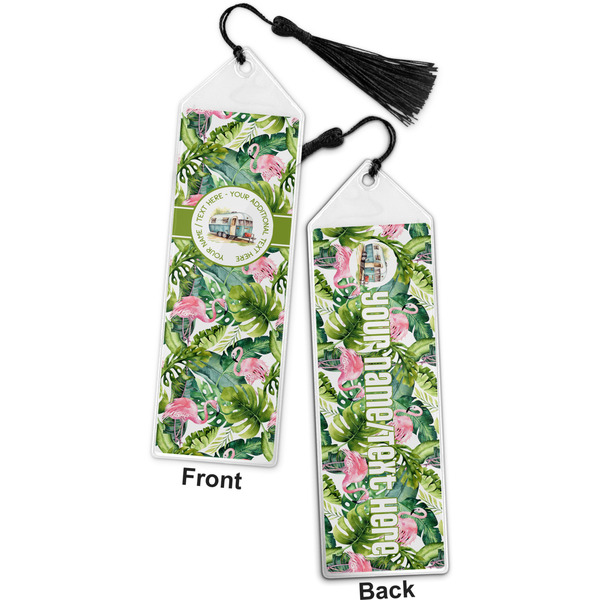 Flamingo & Camping Bookmark w/ Tassel - Front and Back