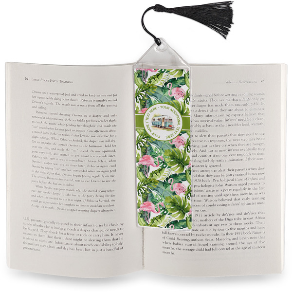 Flamingo & Camping Bookmark w/ Tassel - In Book