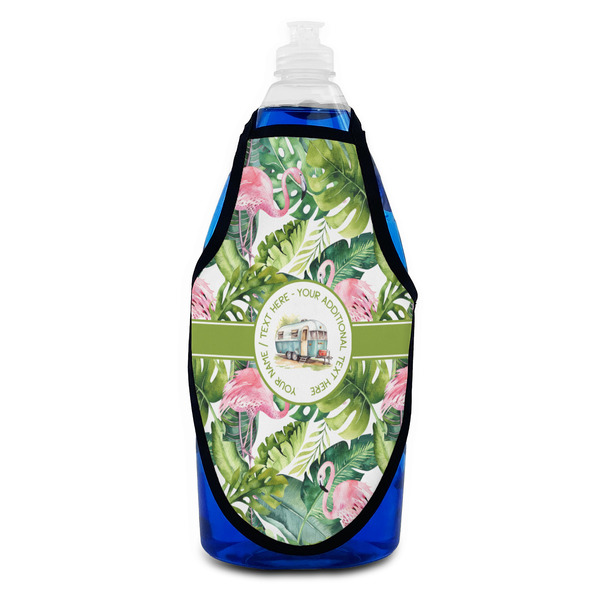 Flamingo & Camping Bottle Apron - Soap - FRONT