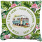 Flamingo & Camping Faux-Linen Throw Pillow 18" (Personalized)