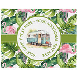 Flamingo & Camping Woven Fabric Placemat - Twill (Personalized)