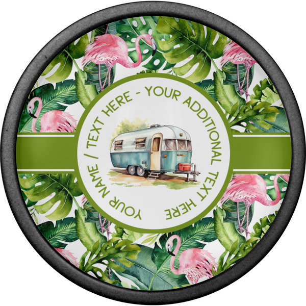 Flamingo & Camping Cabinet Knob - Black - Front