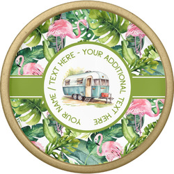 Flamingo & Camping Cabinet Knob - Gold (Personalized)