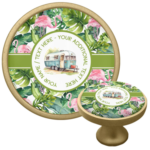 Flamingo & Camping Cabinet Knob - Gold - Multi Angle