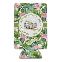 Flamingo & Camping Can Cooler - 16 oz - Single (Personalized)