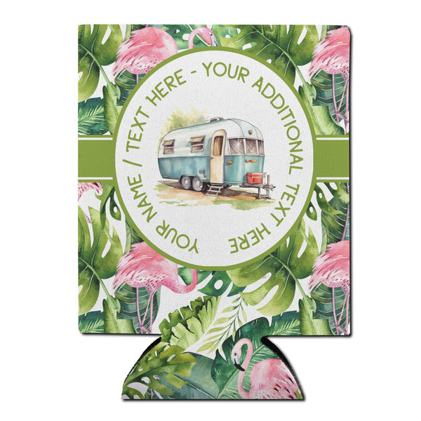 Flamingo & Camping Can Cooler - Standard 12oz - Flat Front