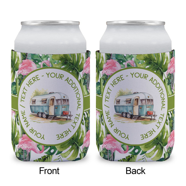 Flamingo & Camping Can Cooler - Standard 12oz - Front & Back