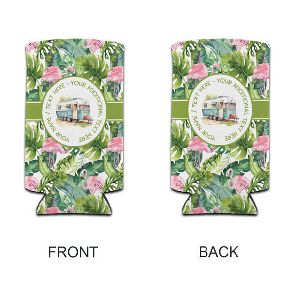 Flamingo & Camping Can Cooler - Tall 12oz - Front & Back