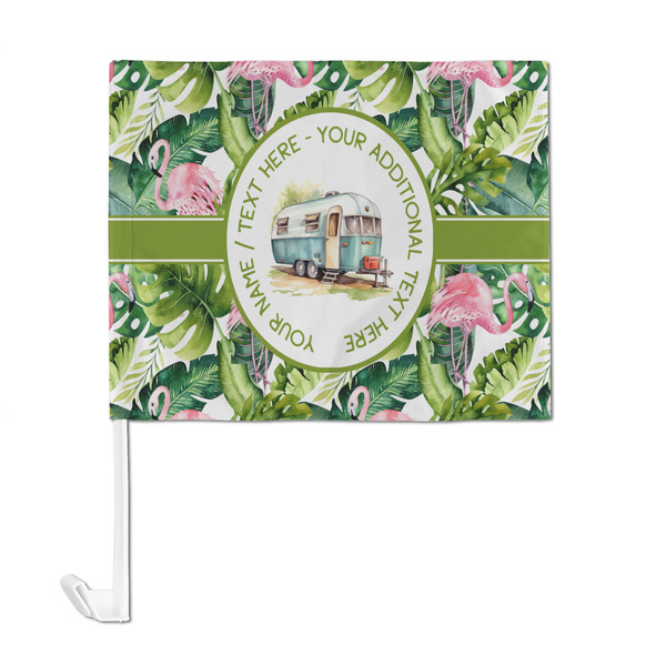 Flamingo & Camping Car Flag - Large - FRONT