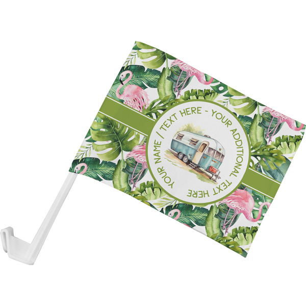 Custom Flamingo & Camping Car Flag - Small (Personalized)