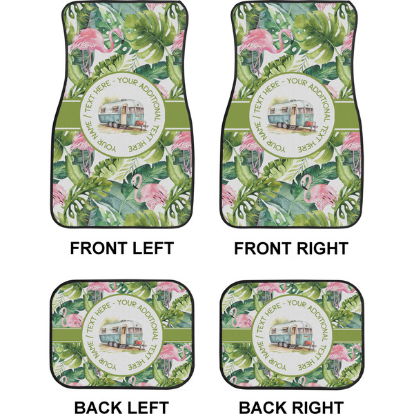 Flamingo & Camping Car Floor Mats Set (2F + 2B)
