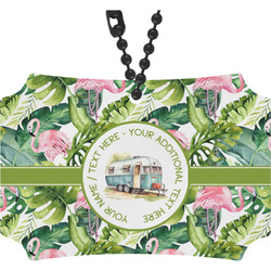 Flamingo & Camping Rear View Mirror Ornament (Personalized)