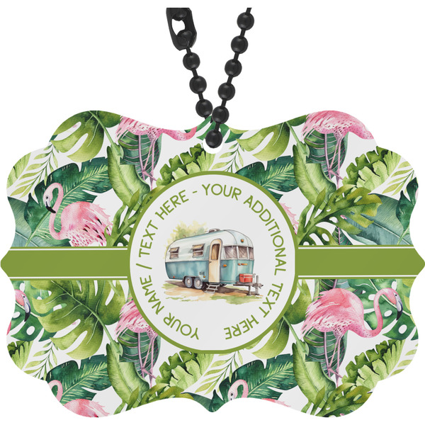 Custom Flamingo & Camping Rear View Mirror Decor (Personalized)