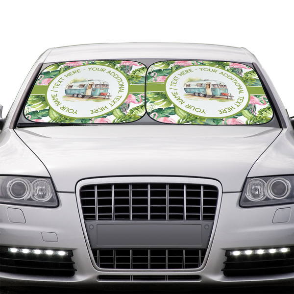 Flamingo & Camping Car Sun Shades - IN CONTEXT